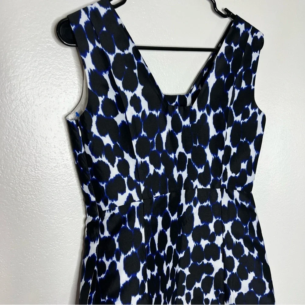 Kate Spade ♠️ Blue Be Daring Leopard Animal Print Fit & Flare Dress Sz 2